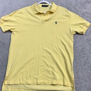 Ralph Lauren Polo Men's Shirt Yellow Short Sleeve Classic Fit 100% Cotton XL